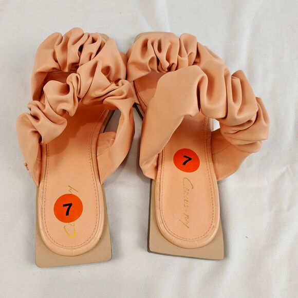 Circus by Sam Edelman Iggy Ruffle Peach Slide Sandals Size 7 Coquette Soft Girl - Picture 9 of 9